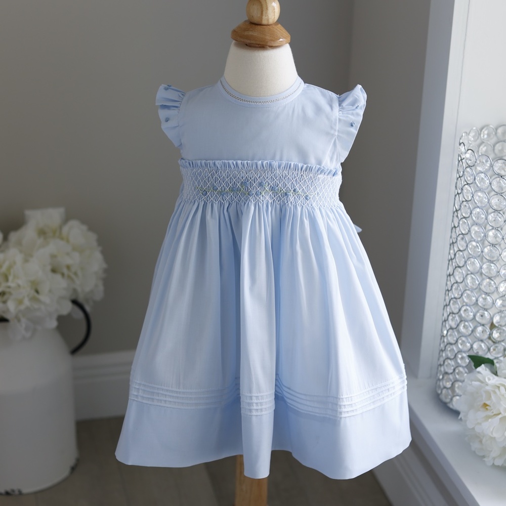 Rose Garden Collection Fly Sleeve Dress Blue NWT